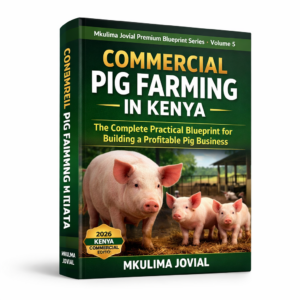Commercial Pig Farming in Kenya book cover by Mkulima Jovial premium agribusiness blueprint guide