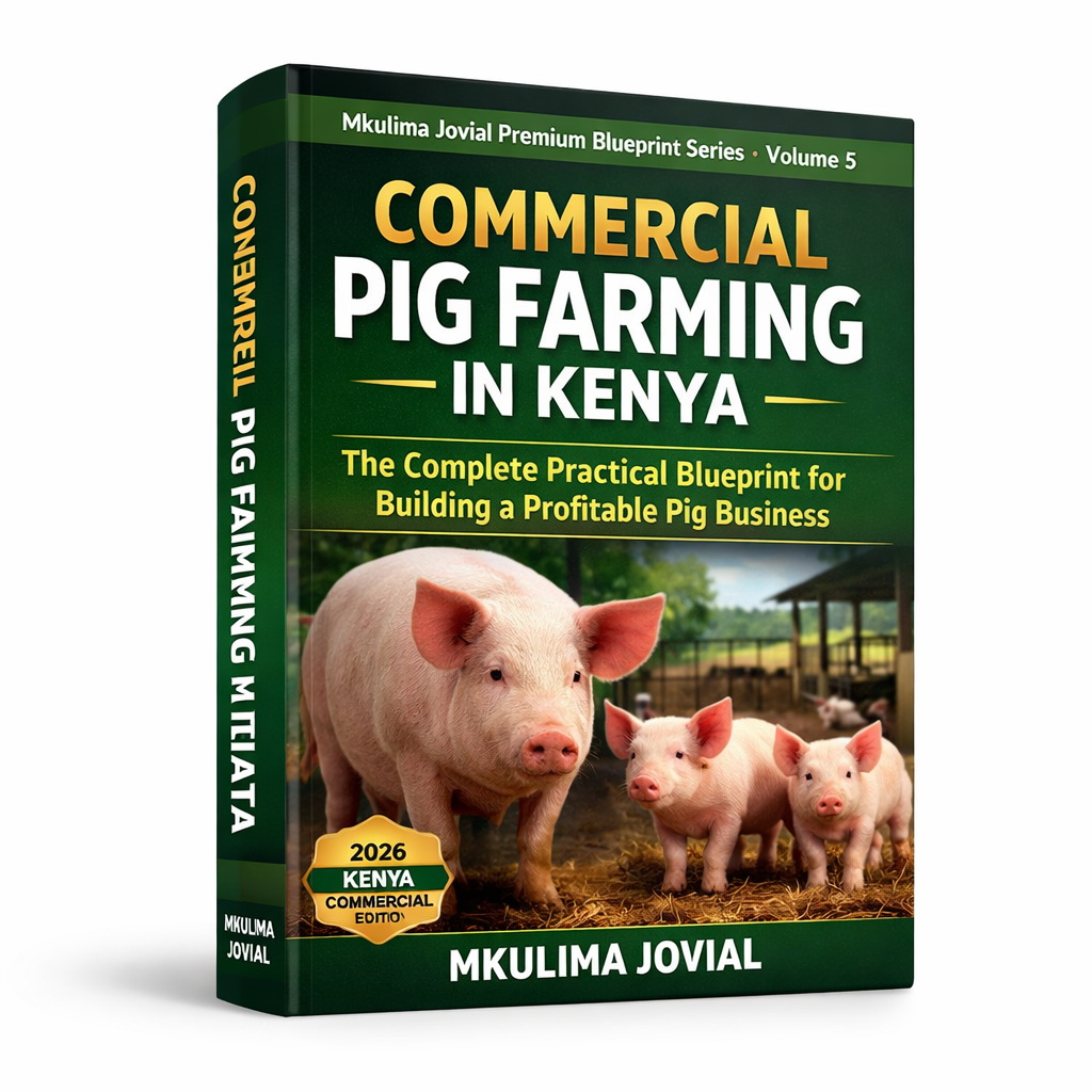 Commercial Pig Farming in Kenya book cover by Mkulima Jovial premium agribusiness blueprint guide