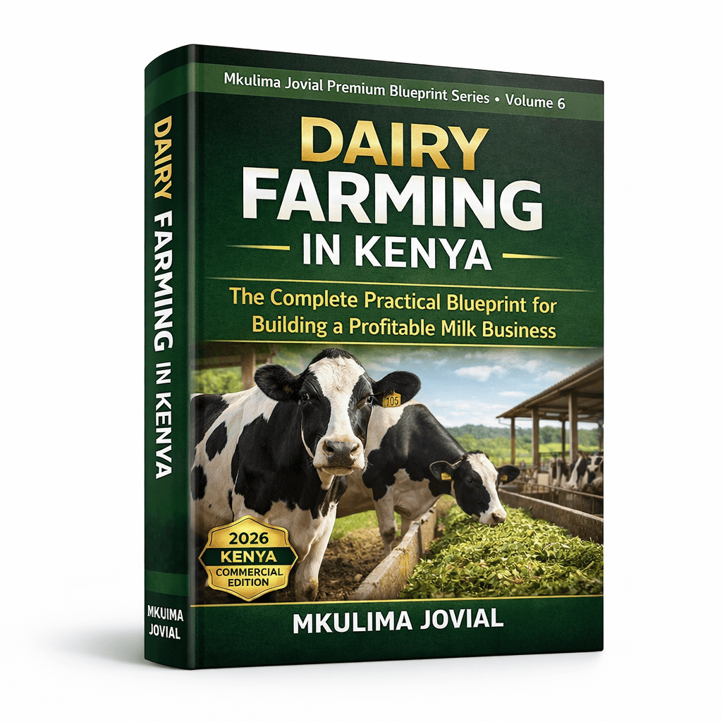 Dairy Farming in Kenya book cover premium agribusiness blueprint guide by Mkulima Jovial
